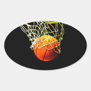 Stickers ovale de basket-ball