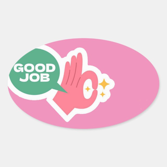 Stickers ovale de bon emploi (Devant)