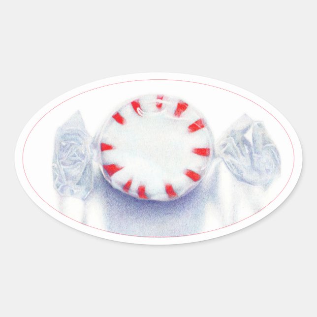Stickers ovale PEPPERMINT (Devant)