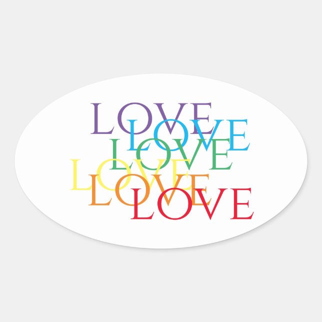 Stickers Ovale RAINBOVE LOVE (Devant)