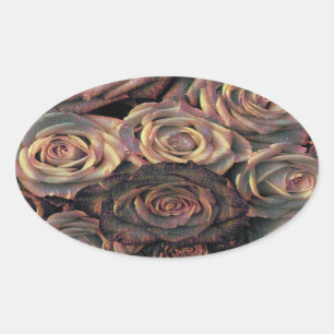 Stickers ovale rose Brown, orange, or