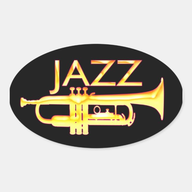 Stickers ovale Trumpet Jazz (Devant)