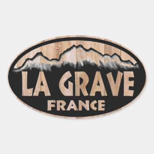 stickers ovales en bois La Grave France