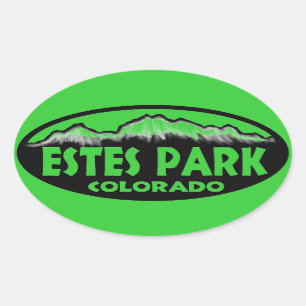 stickers ovales verts Estes Park Colorado