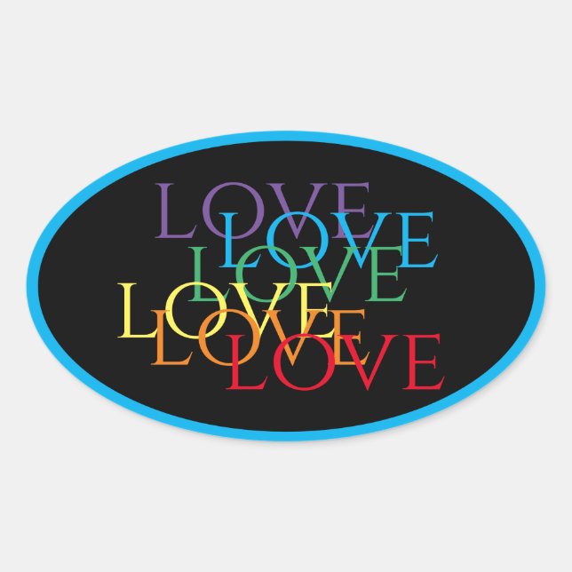 Stickers Ovaux LOVE II PLANCHE / Bleu (Devant)