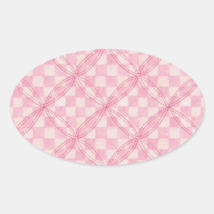 Stickers Ovaux PINK CHECK QUILT