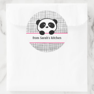 Stickers Panda Noir Rose Fille