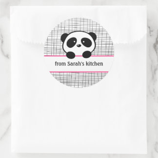 Stickers Panda Noir Rose Fille