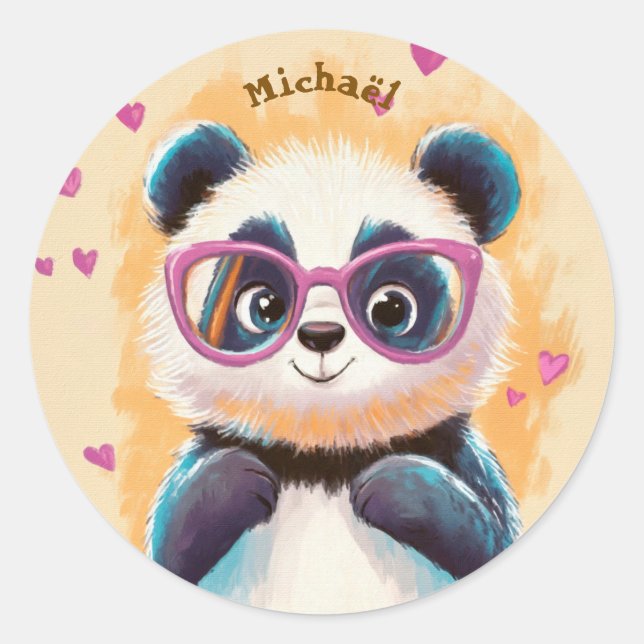 Stickers Panda Valentine's Day Kids School (Devant)
