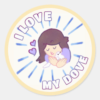 Stickers papier "I Love My Dove"