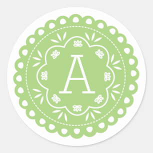 Stickers Papier Picado Monogramme - Vert