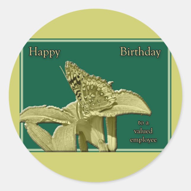 Stickers papillon d'anniversaire de l'employé (Devant)