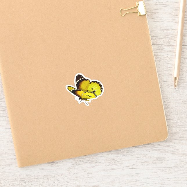 Stickers papillon jaune (Carnet)