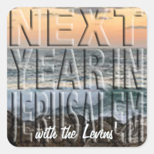 Stickers Pâques Carré "Jerusalem Beach"