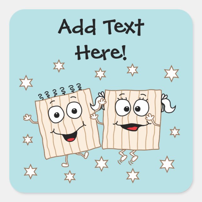 Stickers Pâques Carré "Matzahs" (Devant)