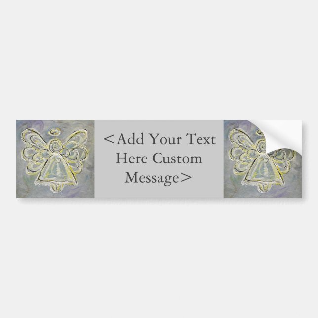 Stickers pare-chocs Angel blanc et argent (Devant)