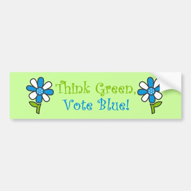 Stickers pare-chocs bleu Votes Vert (Devant)