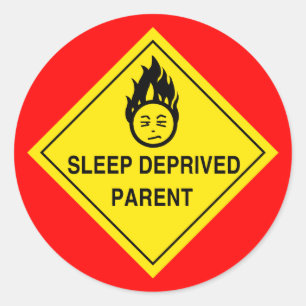 Stickers Parents Dépourvus De Sommeil - Rouge