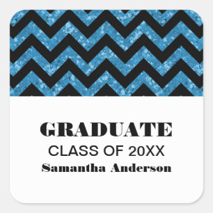 Stickers Parties scintillant Chevron bleu