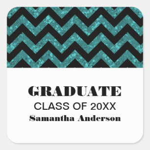 Stickers Parties scintillant Chevron Turquoise