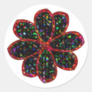 Stickers Parties scintillant noire et rouge