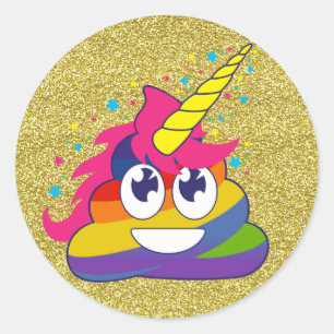 Stickers Parties scintillant or Rainbow Poop Unico