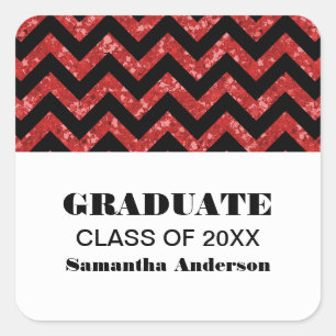 Stickers Parties scintillant Red Chevron