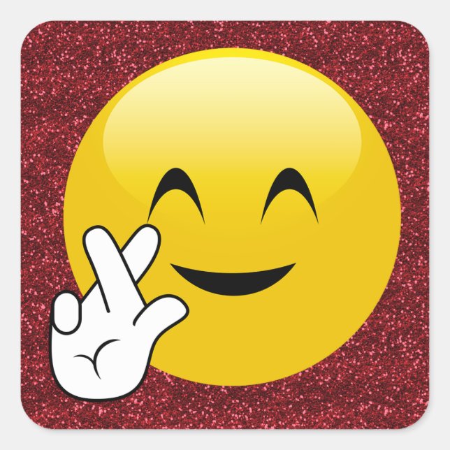 Stickers Parties scintillant rouge croisée des doi (Devant)