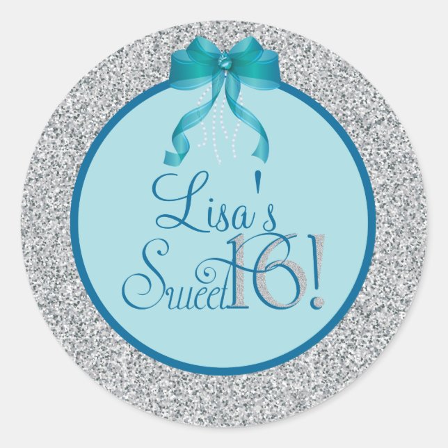 Stickers parties scintillant, Sweet sixteen (Devant)