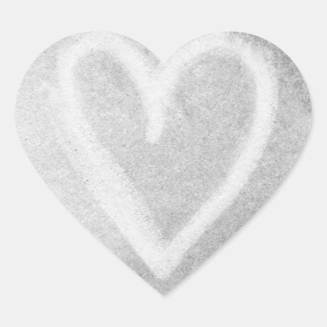 Stickers Pastel en forme de coeur en argent (Devant)