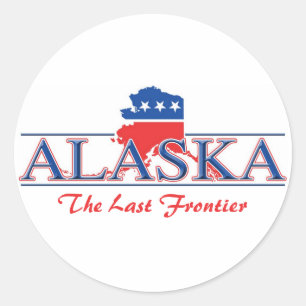 Stickers Patriotique Rouge et Bleu de l'Alaska