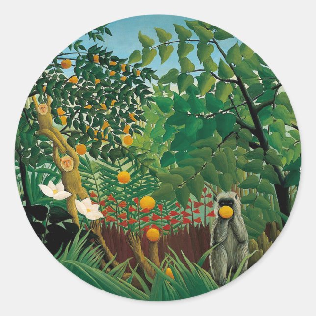 Stickers Paysage exotique Henri Rousseau (Devant)