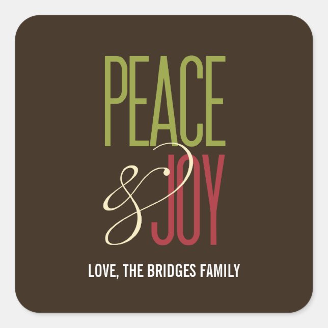Stickers Peace & Joy Holiday/Enveloppe Seal (Devant)