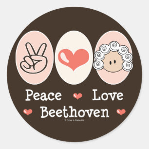 Stickers Peace Love Beethoven