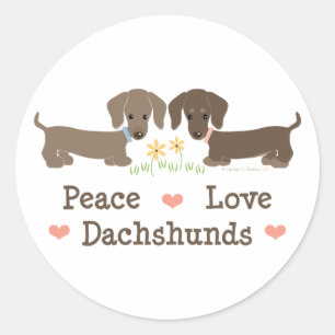 Stickers Peace Love Dachshunds