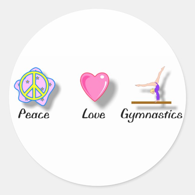 Stickers Peace Love Gymnastique (Devant)