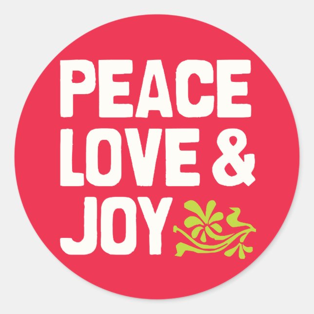Stickers Peace Love & Joy (Devant)