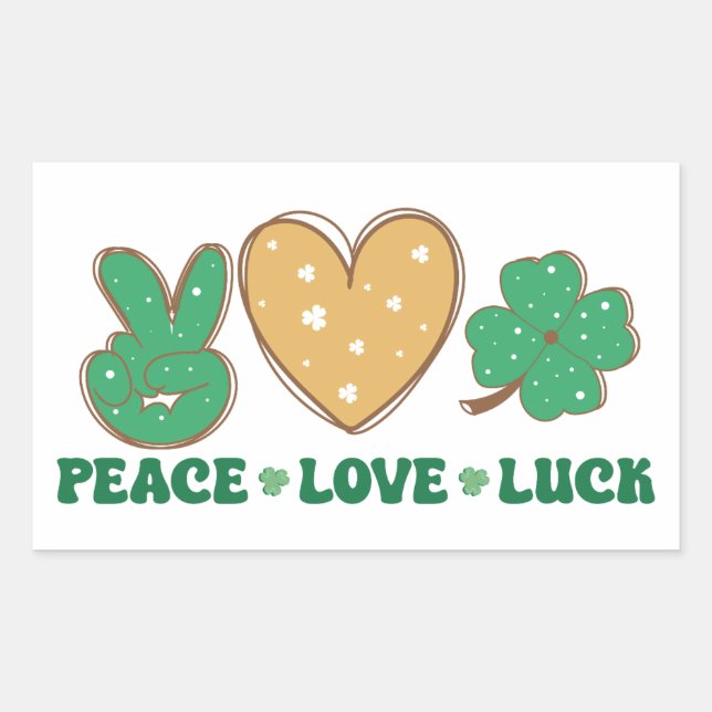 Stickers Peace Love Luck (Devant)
