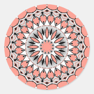 Stickers Peach Mandala (Design 1)