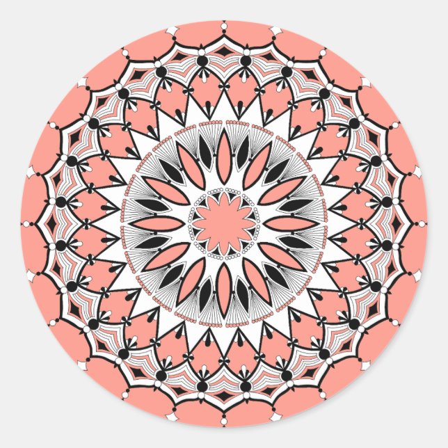 Stickers Peach Mandala (Design 1) (Devant)
