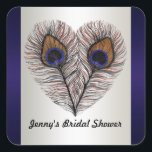 Stickers Peacock Bleu de minuit<br><div class="desc">Si vous avez besoin de couleurs personnalisées ou d'aide pour créer vos invitations,  n'hésitez pas à me contacter à zazzlepartydepot@gmail.com . J'ai hâte de vous entendre !</div>