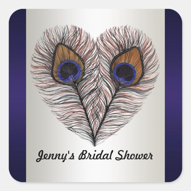 Stickers Peacock Bleu de minuit (Devant)