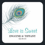 Stickers Peacock Feather<br><div class="desc">De grands autocollants à utiliser pour vos sacs à bonbons ou vos ballotins. Couleurs merveilleuses utilisées dans ce Peacock Feather design. Si vous avez quelque chose que vous vouliez changer sur la conception juste email paula@labellarue.com</div>