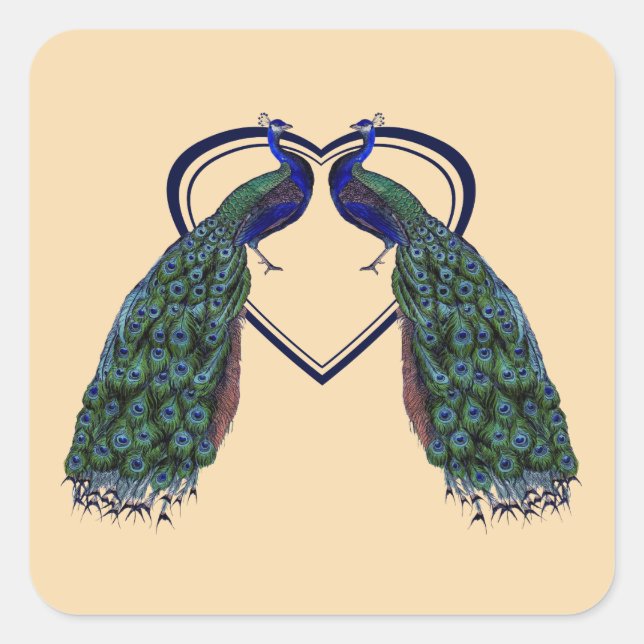 Stickers Peacock vintages ou joints d'enveloppe (Devant)