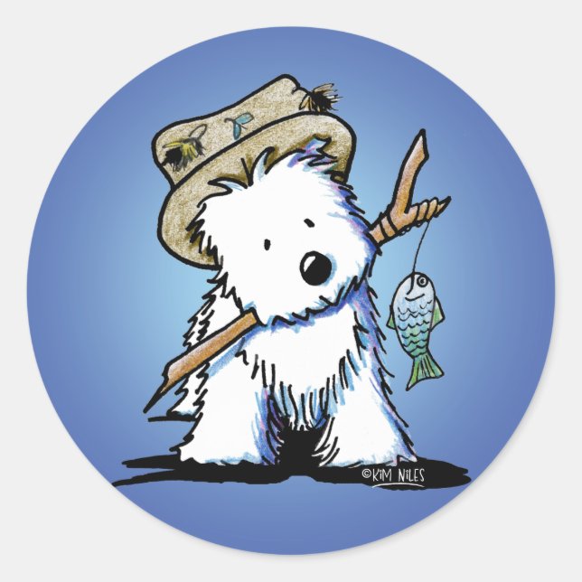 Stickers pêcheurs KiniArt Westie (Devant)