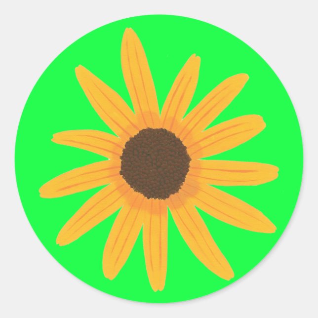 Stickers Peinture de tournesol orange jaune (Devant)