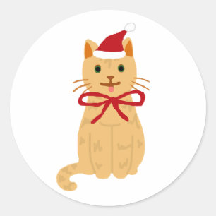 Stickers peinture Père Noël Chat de Noël
