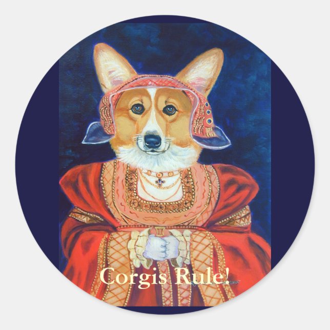 Stickers Pembroke Welsh Corgi Queen (Devant)