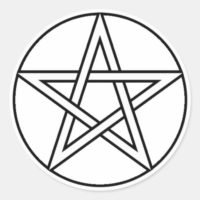 Stickers Pentacle blanc transparent (Devant)