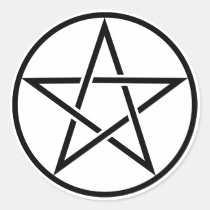 Stickers Pentacle Noir transparent